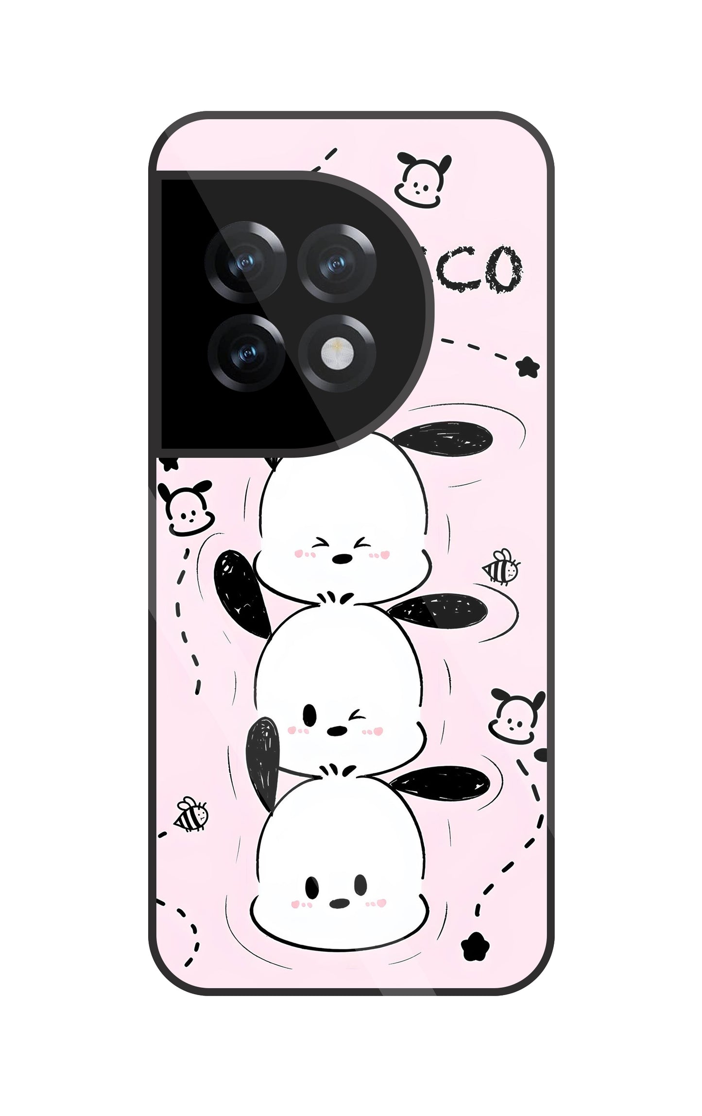 Pochacco Puppy Pink Glass Case For OnePlus 11R