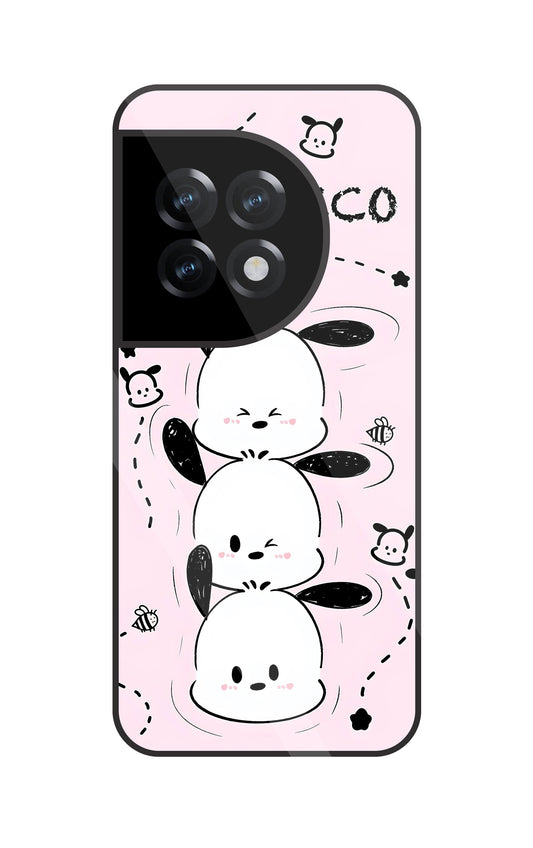 Pochacco Puppy Pink Glass Case For OnePlus 11R