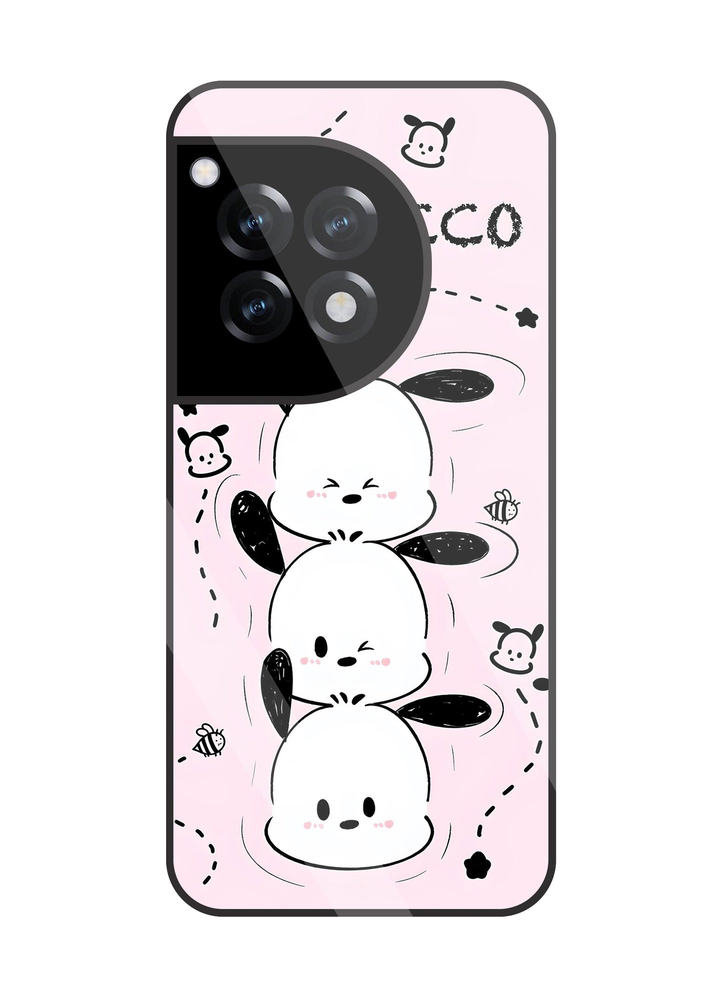 Pochacco Puppy Pink Glass Case For OnePlus 12R