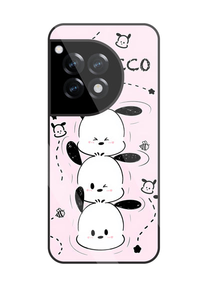 Pochacco Puppy Pink Glass Case For OnePlus 12R