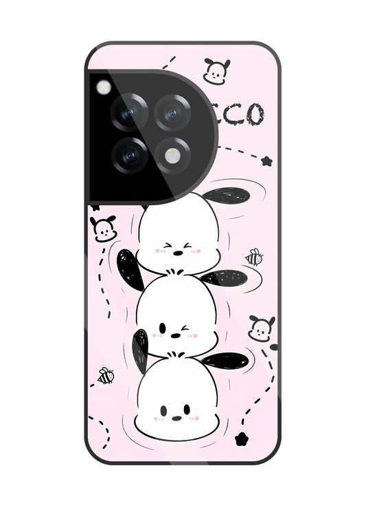 Pochacco Puppy Pink Glass Case For OnePlus 12R