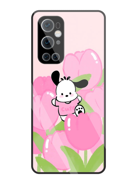 Pochacco Puppy & Rose Glass Case For OnePlus 9 Pro