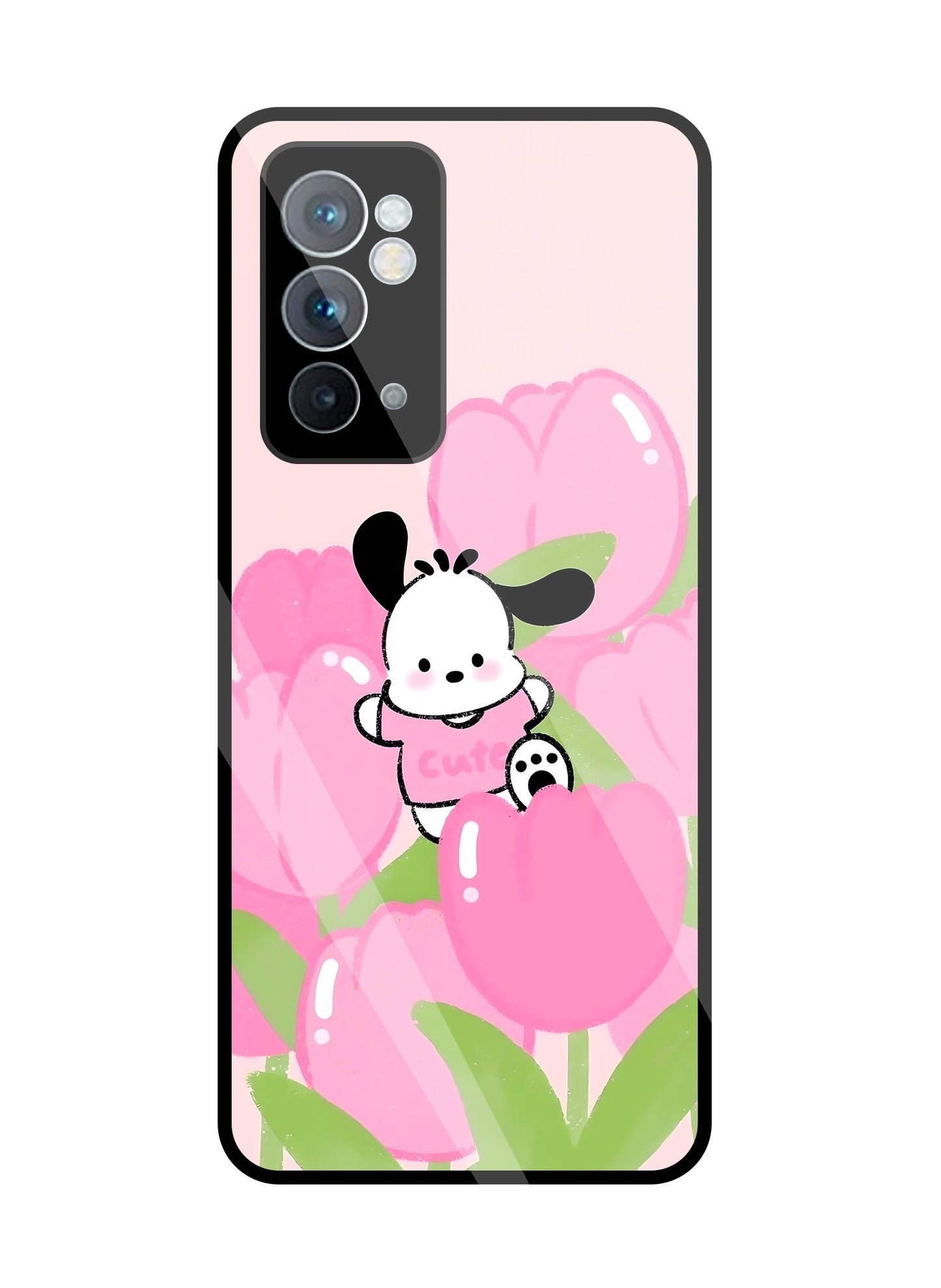 Pochacco Puppy & Rose Glass Case For OnePlus 9RT
