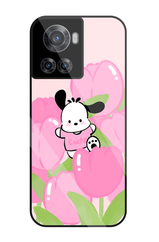 Pochacco Puppy & Rose Glass Case For OnePlus 10R