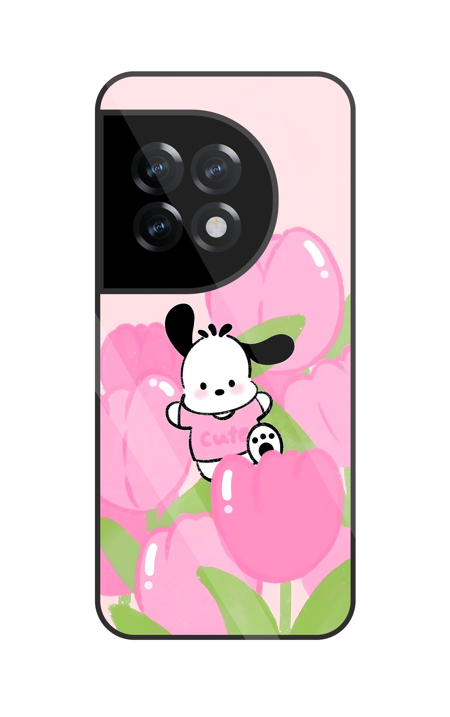 Pochacco Puppy & Rose Glass Case For OnePlus 11R