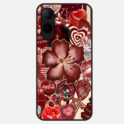  Aesthetic Little Freak Glass Case For Poco C85x back cover – full design glossy printed glass finish