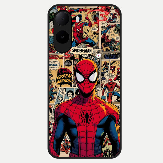 Aesthetic Spider Glass Case For Poco C85x back cover – full design glossy printed glass finish