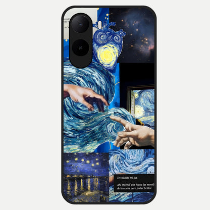  Aesthetic Vando Hands Glass Case For Poco C85x back cover – full design glossy printed glass finish