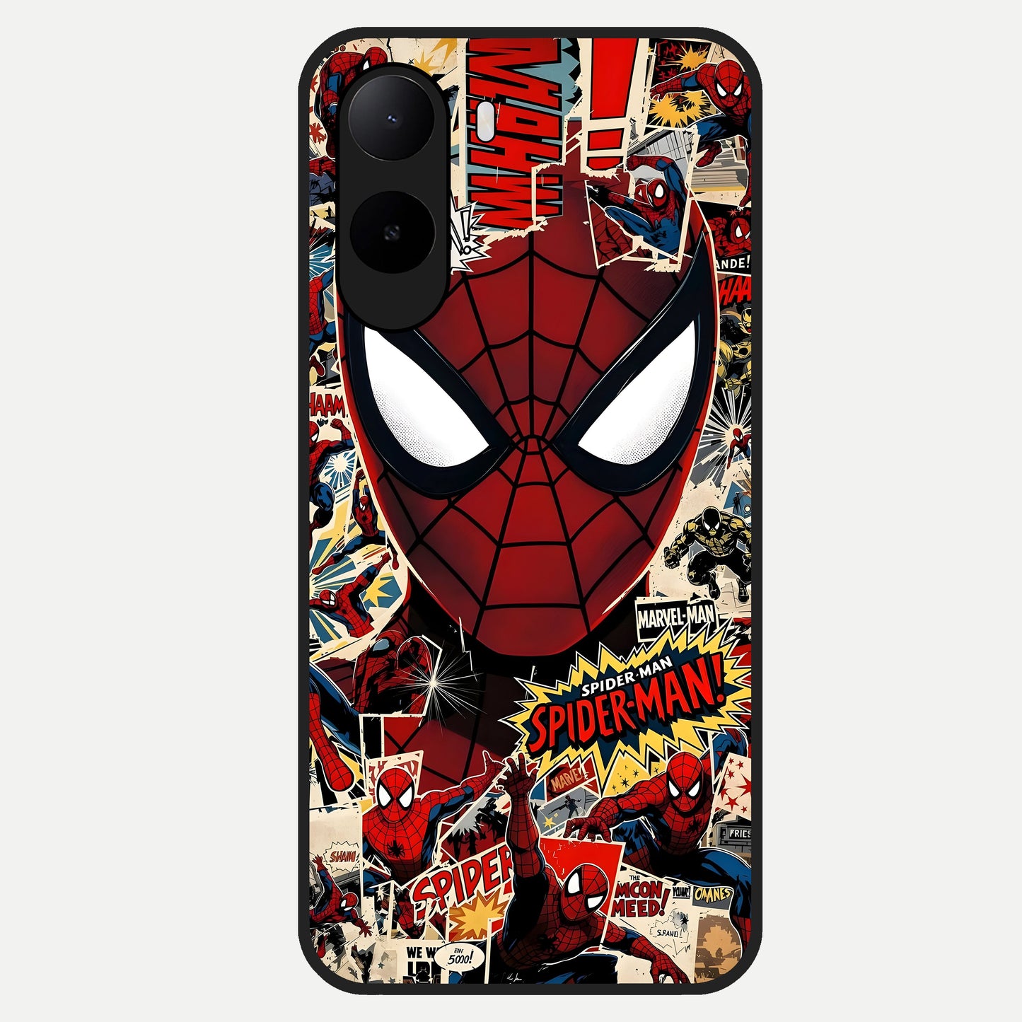  Aesthetic Wonder Spider Glass Case For Poco C85x back cover – full design glossy printed glass finish