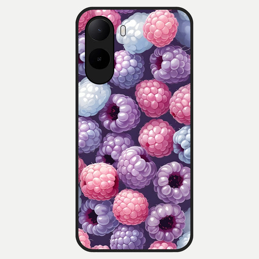  Berry Candy Pop Glass Case For Poco C85x back cover – full design glossy printed glass finish
