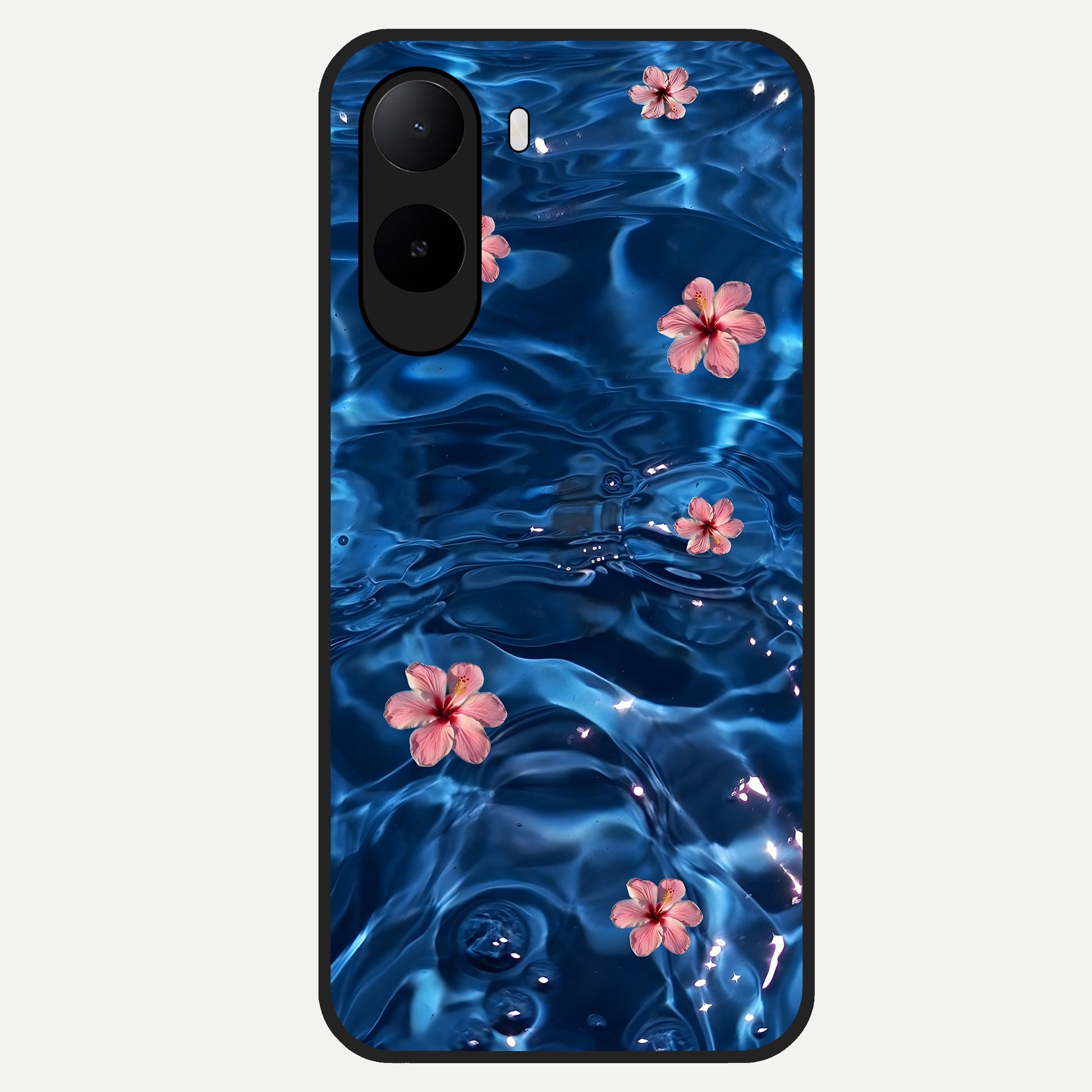  Bloom Thread Art Glass Case For Poco C85x back cover – full design glossy printed glass finish
