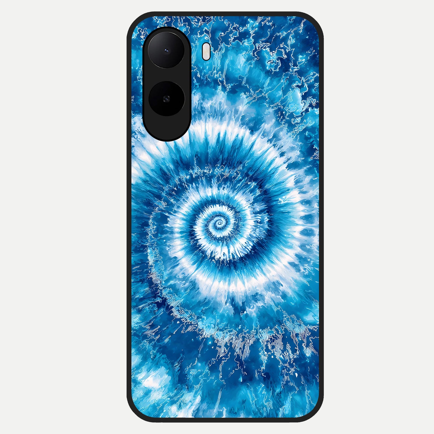  Blue Galaxy Wave Glass Case For Poco C85x back cover – full design glossy printed glass finish