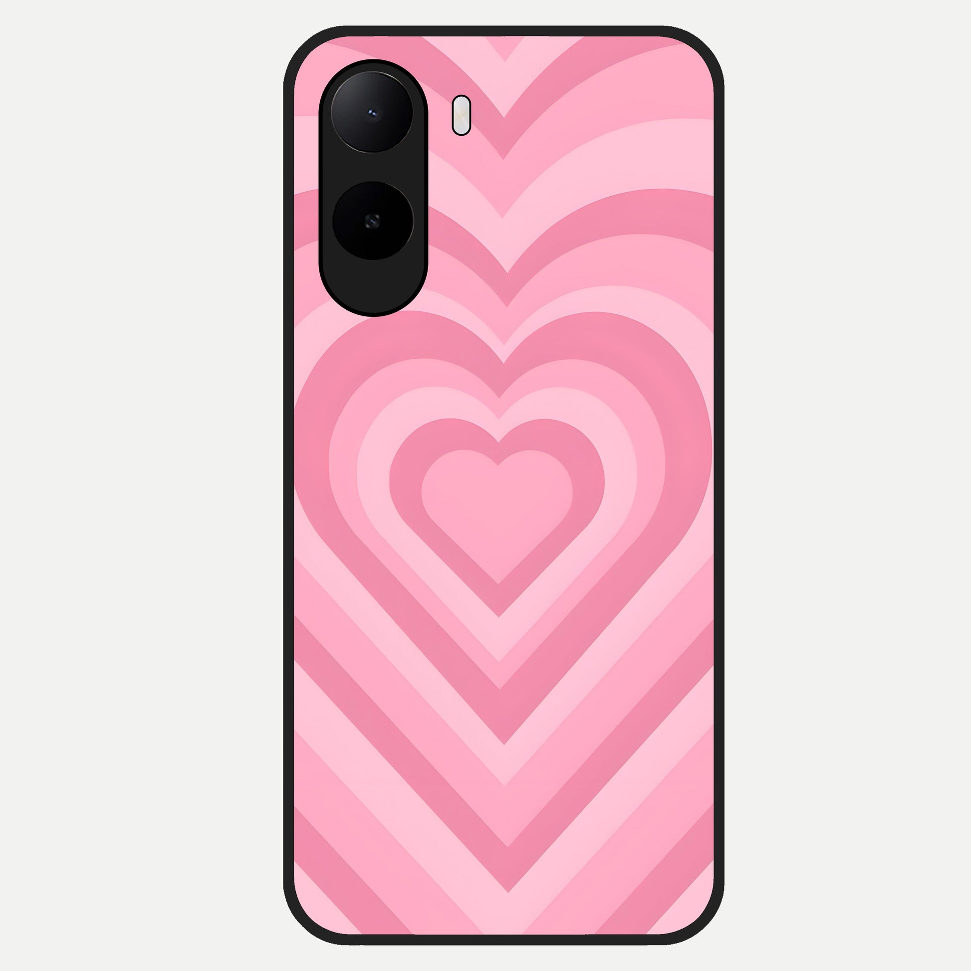  Blush Heart Waves Glass Case For Poco C85x back cover – full design glossy printed glass finish