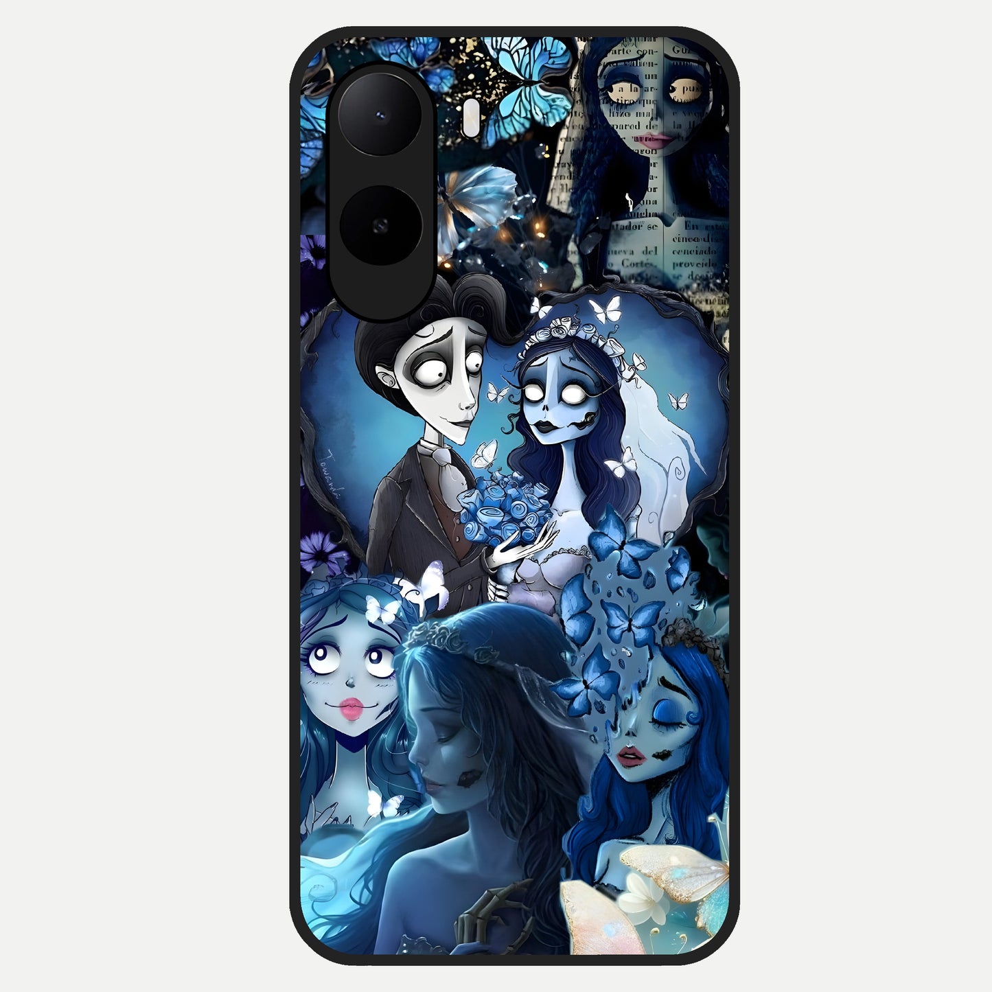 Butterfly Ghost Soul Glass Case For Poco C85x back cover – full design glossy printed glass finish