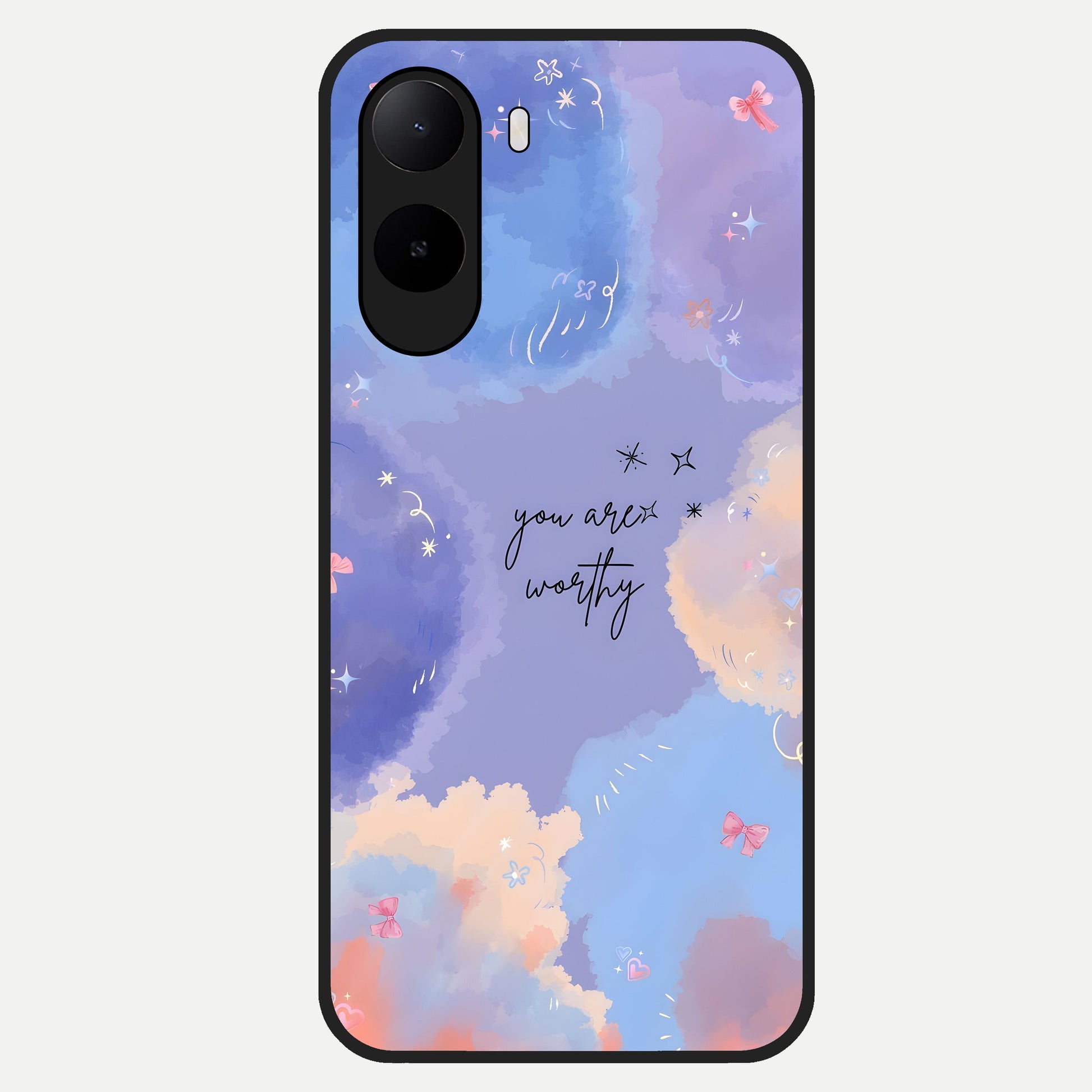  Celestial Cloud Magic Glass Case For Poco C85x back cover – full design glossy printed glass finish