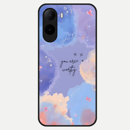  Celestial Cloud Magic Glass Case For Poco C85x back cover – full design glossy printed glass finish