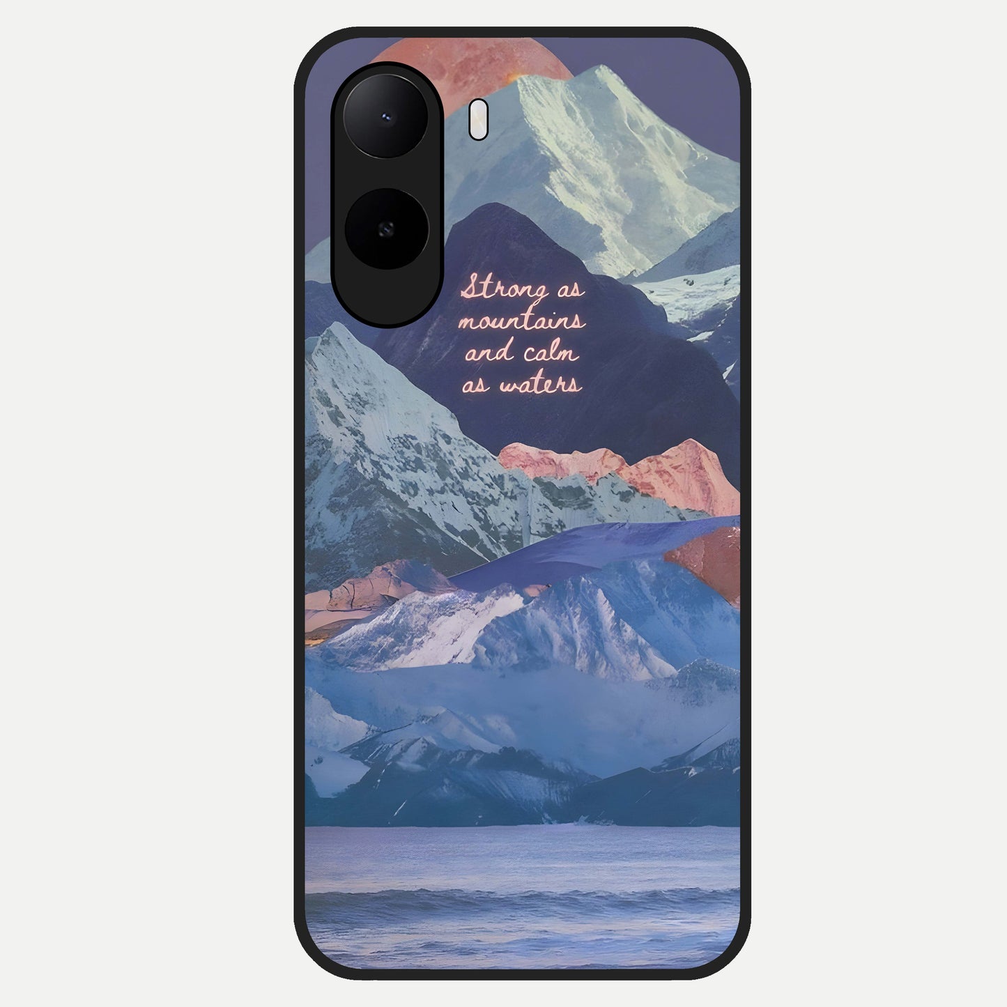  Celestial Mountain Calm Glass Case For Poco C85x back cover – full design glossy printed glass finish
