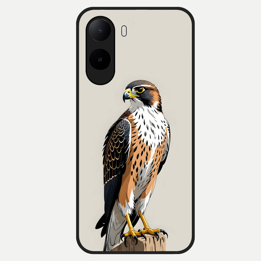  Clever Eagle Glass Case For Poco C85x back cover – full design glossy printed glass finish