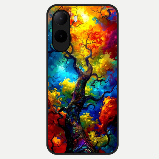  Colorful Soda Bottles Glass Case For Poco C85x back cover – full design glossy printed glass finish
