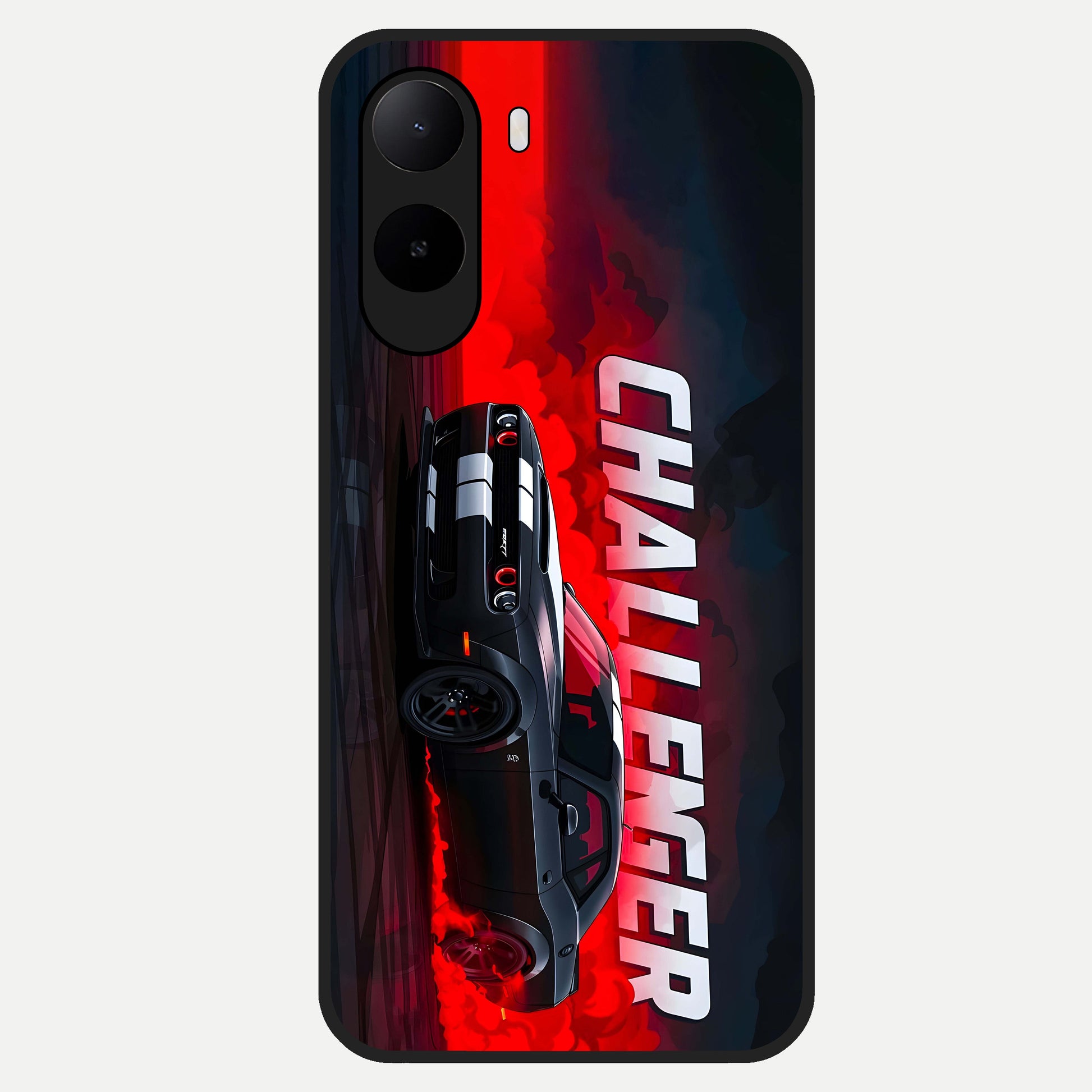  Crimson Challenger Fury Glass Case For Poco C85x back cover – full design glossy printed glass finish