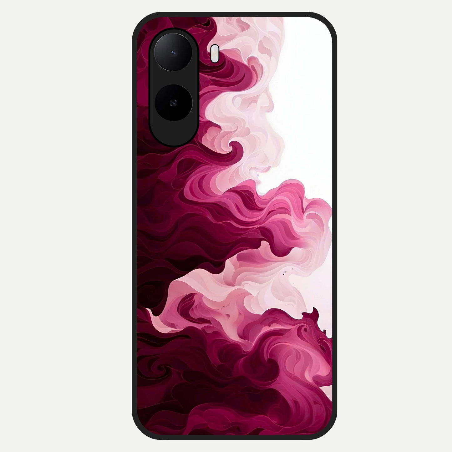  Crimson Wave Flow Glass Case For Poco C85x back cover – full design glossy printed glass finish