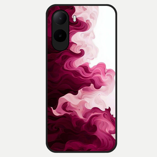  Crimson Wave Flow Glass Case For Poco C85x back cover – full design glossy printed glass finish