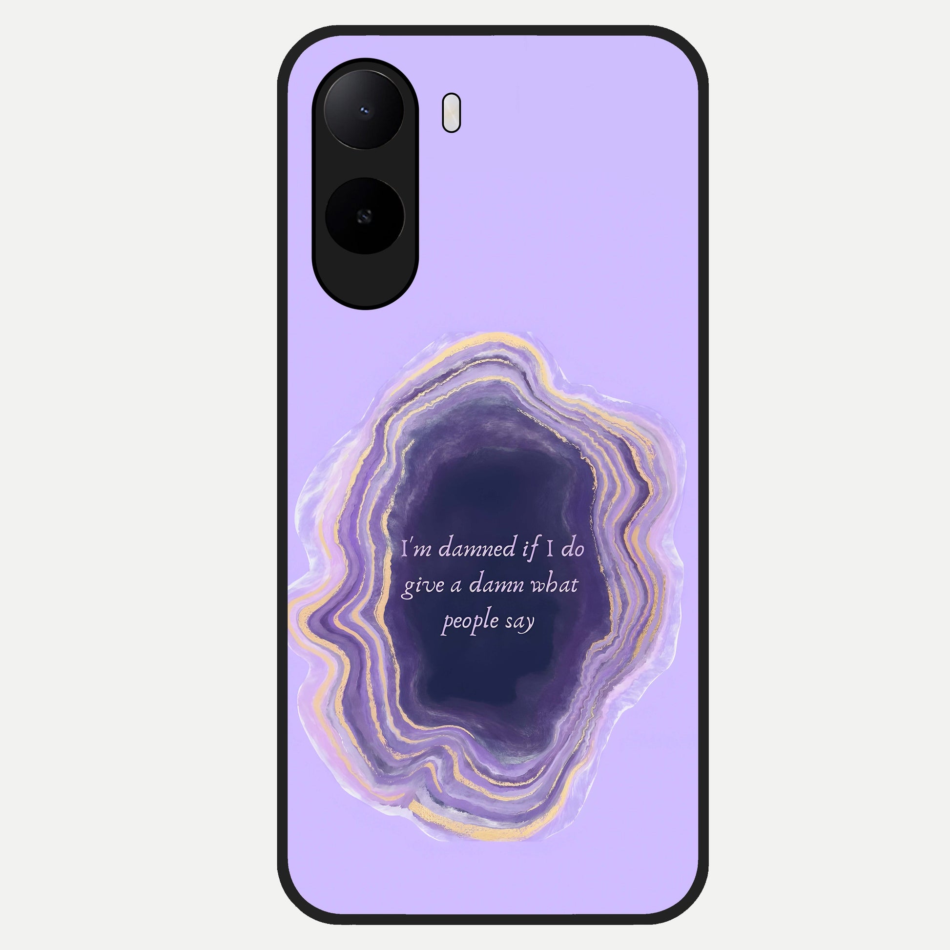  Damned People Quote Glass Case For Poco C85x back cover – full design glossy printed glass finish