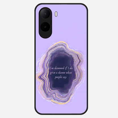  Damned People Quote Glass Case For Poco C85x back cover – full design glossy printed glass finish