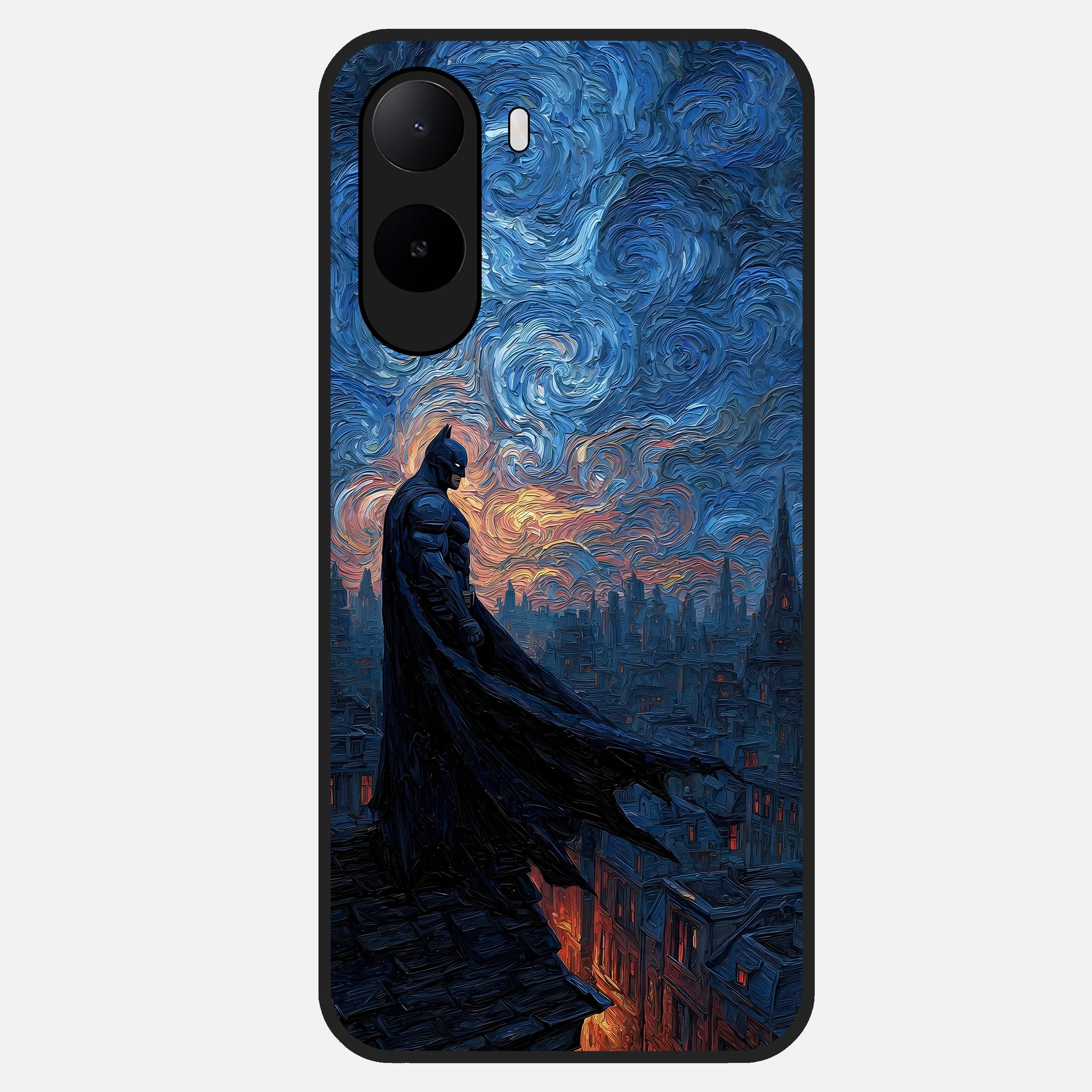  Dark Knight Dusk Glass Case For Poco C85x back cover – full design glossy printed glass finish