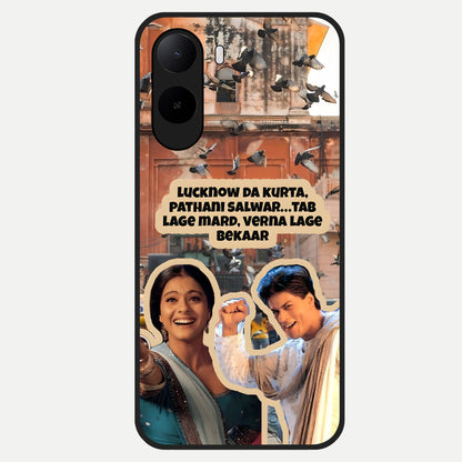  Desi Retro Vibes Glass Case For Poco C85x back cover – full design glossy printed glass finish