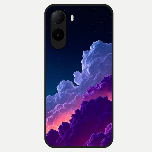  Dreamy Cloud Skies Glass Case For Poco C85x back cover – full design glossy printed glass finish