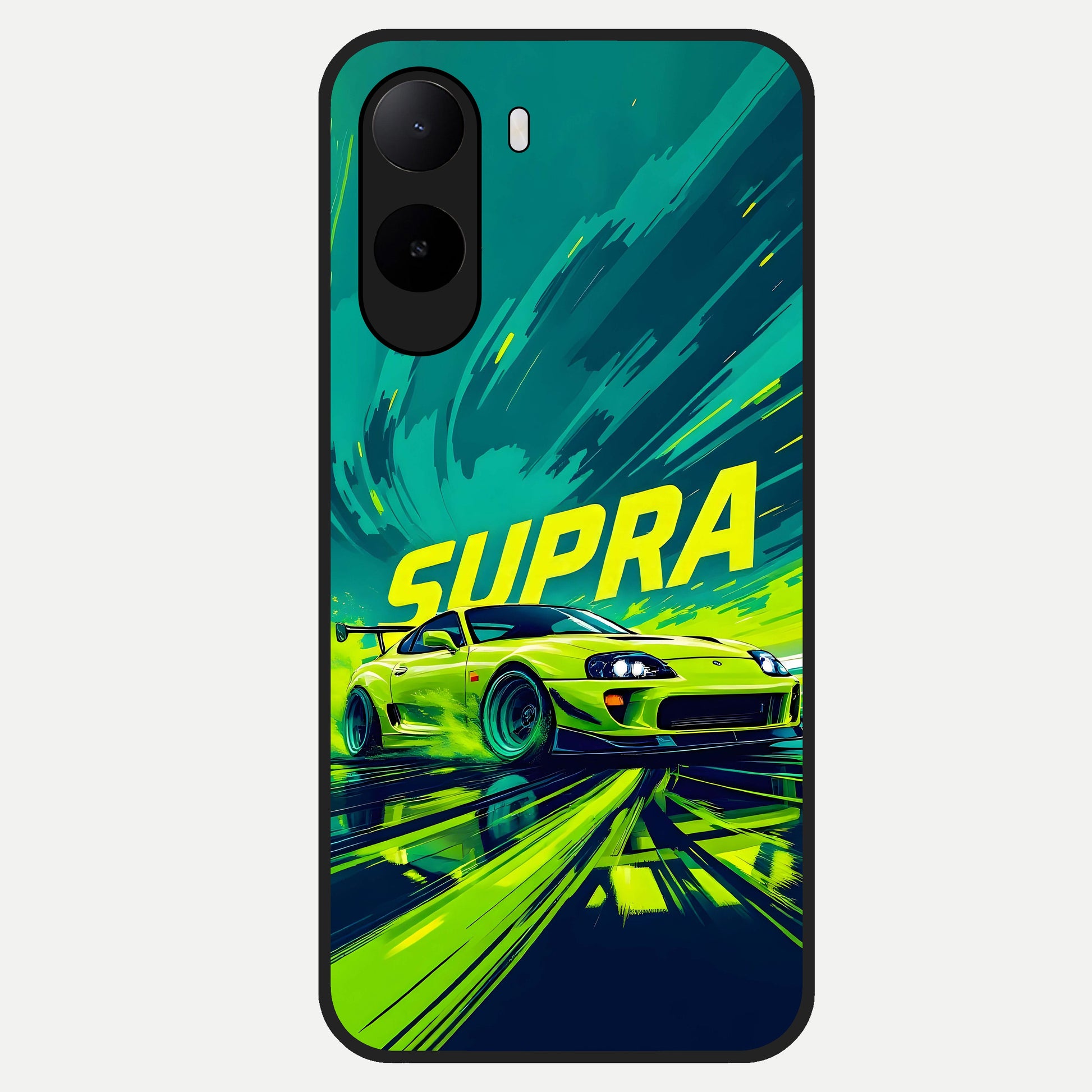  Electric Supra Thunder Glass Case For Poco C85x back cover – full design glossy printed glass finish