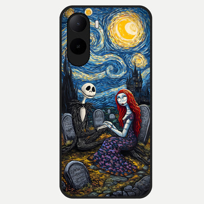  Eternal Night Love Glass Case For Poco C85x back cover – full design glossy printed glass finish