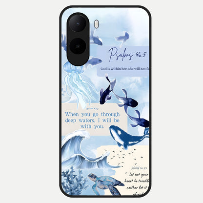  Faithful Ocean Promise Glass Case For Poco C85x back cover – full design glossy printed glass finish