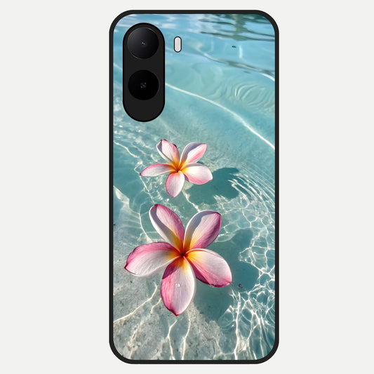  Floating Bloom Bliss Glass Case For Poco C85x back cover – full design glossy printed glass finish