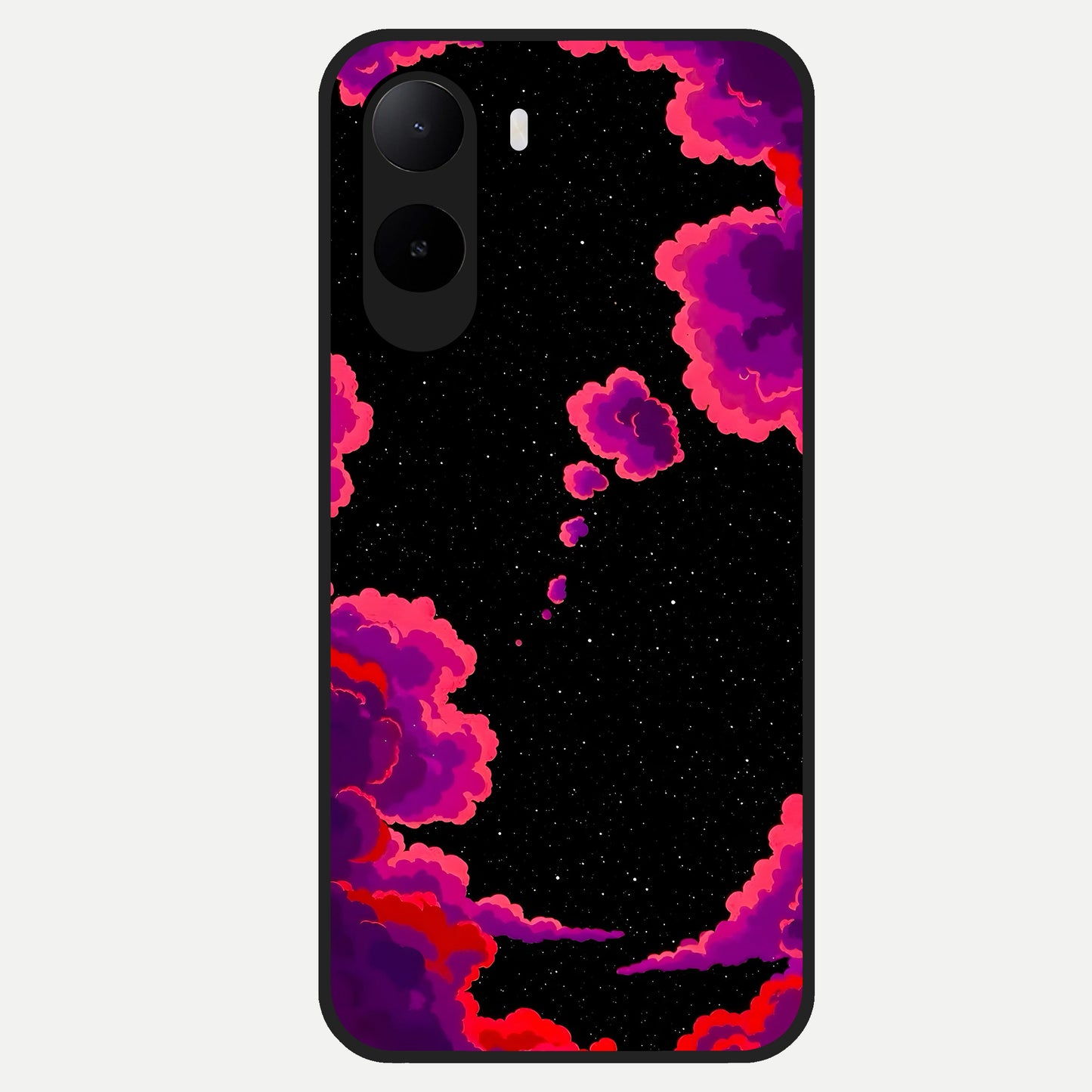  Galaxy Dream Frame Glass Case For Poco C85x back cover – full design glossy printed glass finish