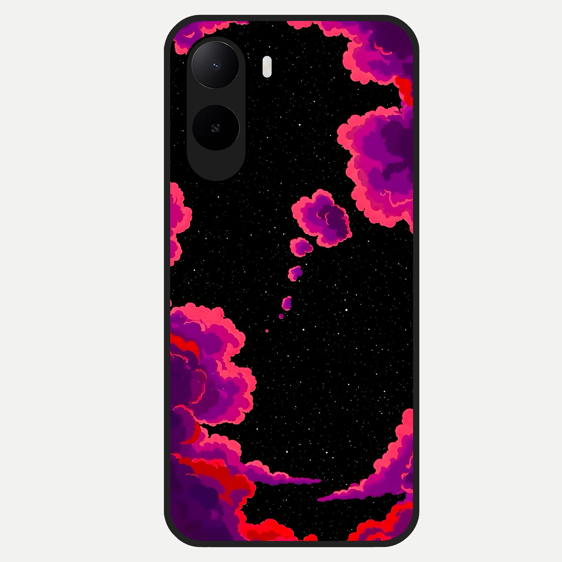  Galaxy Dream Frame Glass Case For Poco C85x back cover – full design glossy printed glass finish