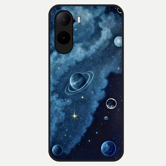  Galaxy Dream Space Glass Case For Poco C85x back cover – full design glossy printed glass finish