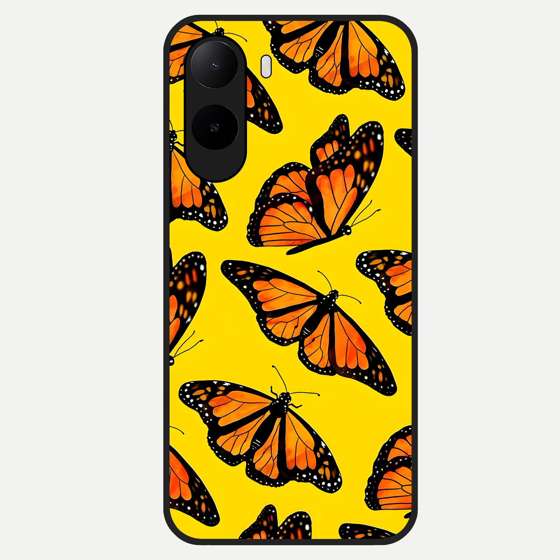  Golden Wing Flight Glass Case For Poco C85x back cover – full design glossy printed glass finish