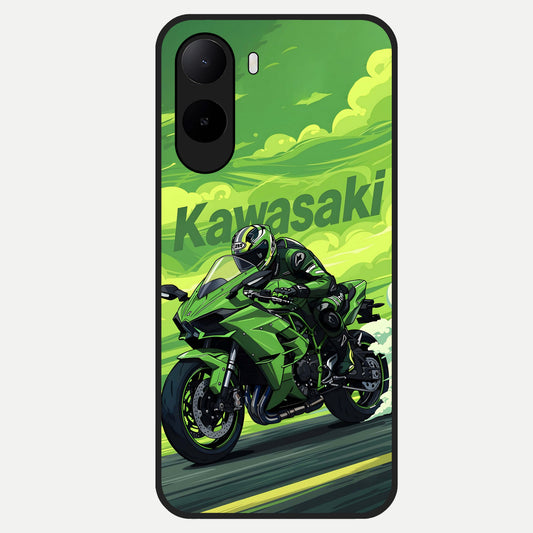  Greenery Sky Glass Case For Poco C85x back cover – full design glossy printed glass finish