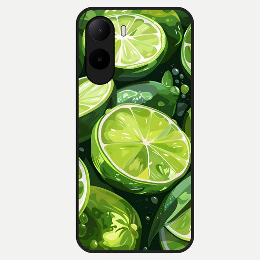  Green Kawasaki Glass Case For Poco C85x back cover – full design glossy printed glass finish