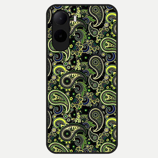  Green Lemon Glass Case For Poco C85x back cover – full design glossy printed glass finish