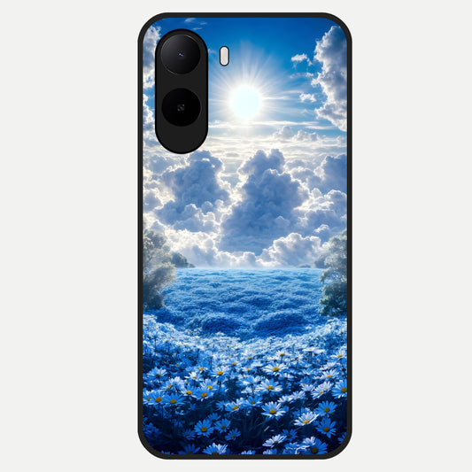  Heavenly Daisy Horizon Glass Case For Poco C85x back cover – full design glossy printed glass finish