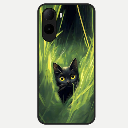  Hidden Cat Whisper Glass Case For Poco C85x back cover – full design glossy printed glass finish