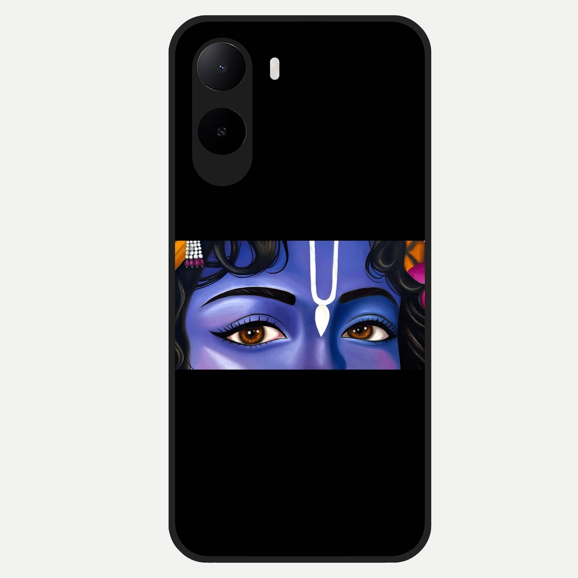  Krishna Eye Glass Case For Poco C85x back cover – full design glossy printed glass finish