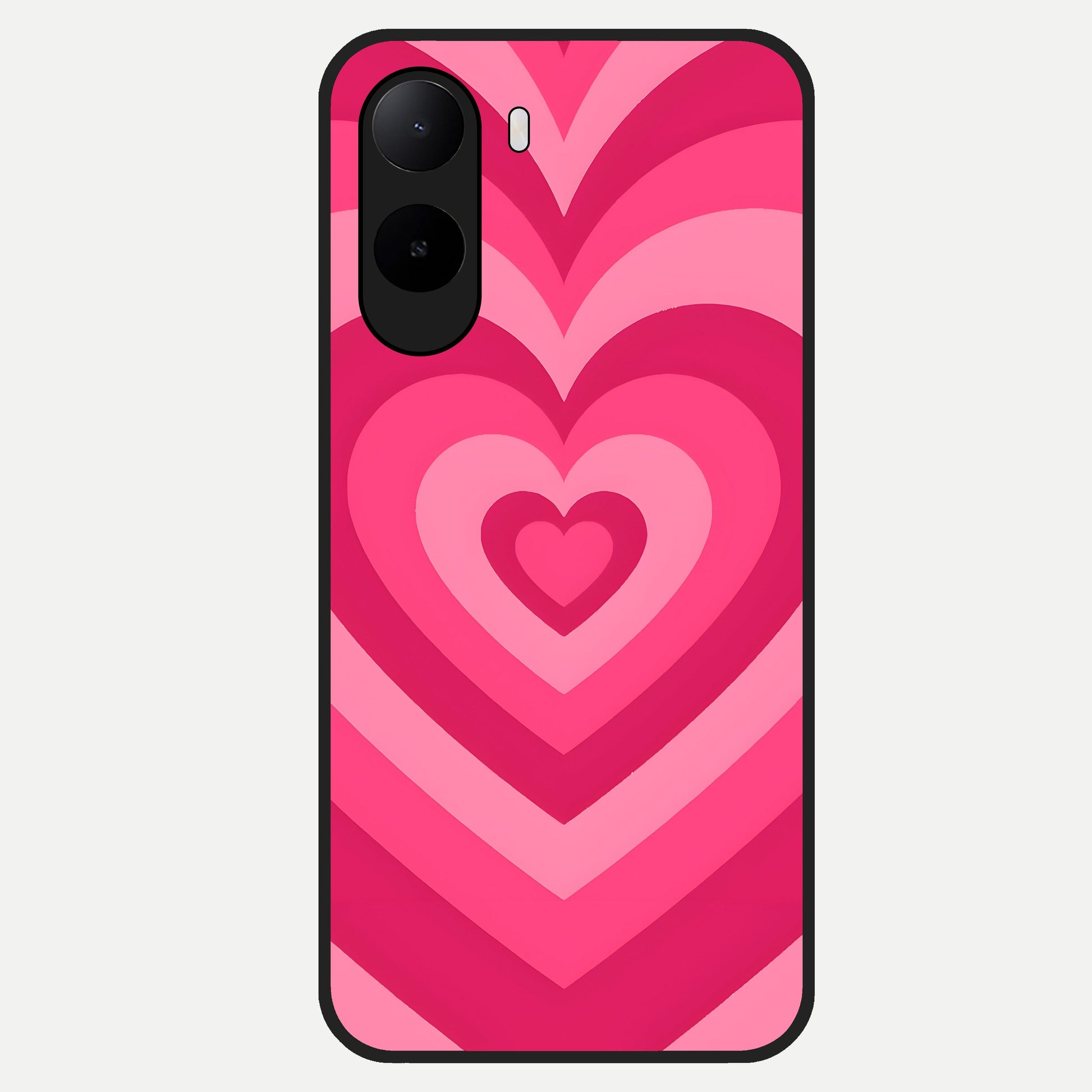  Layered Love Hearts Glass Case For Poco C85x back cover – full design glossy printed glass finish
