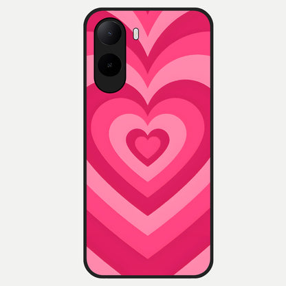  Layered Love Hearts Glass Case For Poco C85x back cover – full design glossy printed glass finish