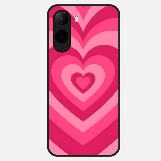  Layered Love Hearts Glass Case For Poco C85x back cover – full design glossy printed glass finish