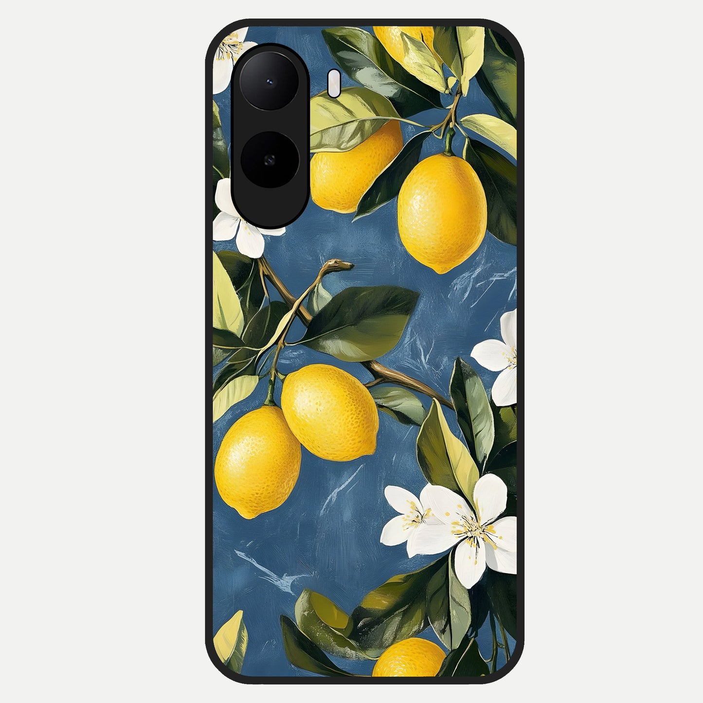  Lemon Dream Garden Glass Case For Poco C85x back cover – full design glossy printed glass finish