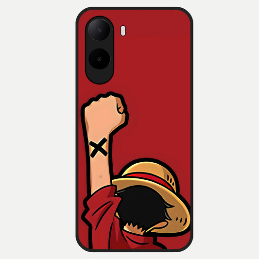 Luffy X Spirit Glass Case For Poco C85x back cover – full design glossy printed glass finish